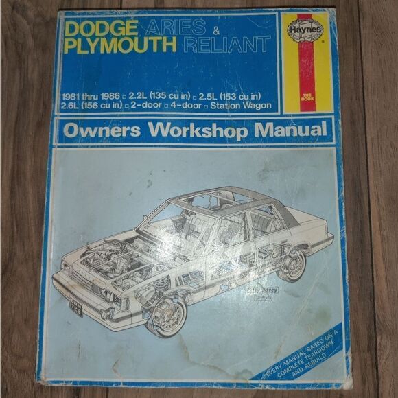 Dodge Aries & Plymouth Reliant Haynes Automotive Repair Manual 1981 thru 1986. - Picture 2 of 6